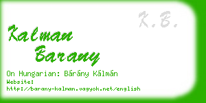 kalman barany business card